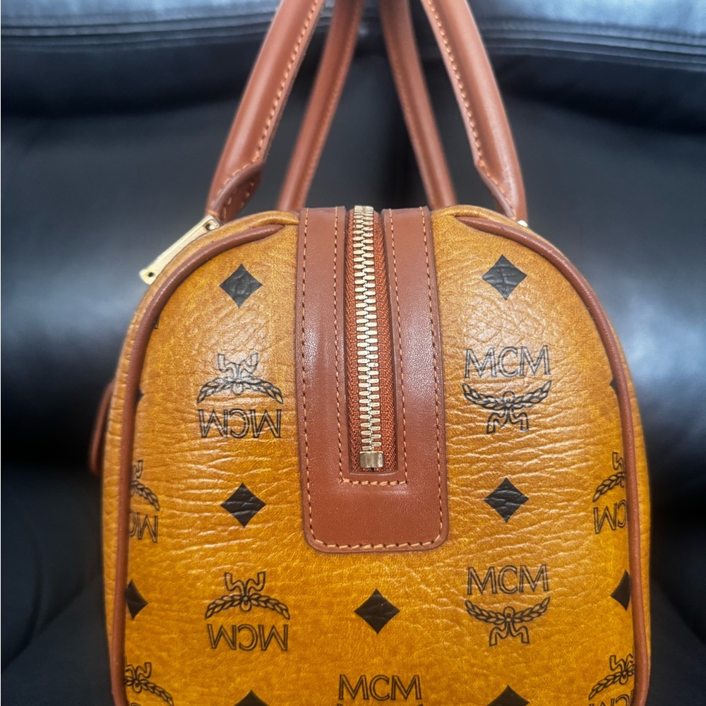 MCM Cognac Visetos Satchel - Picture 3 of 16